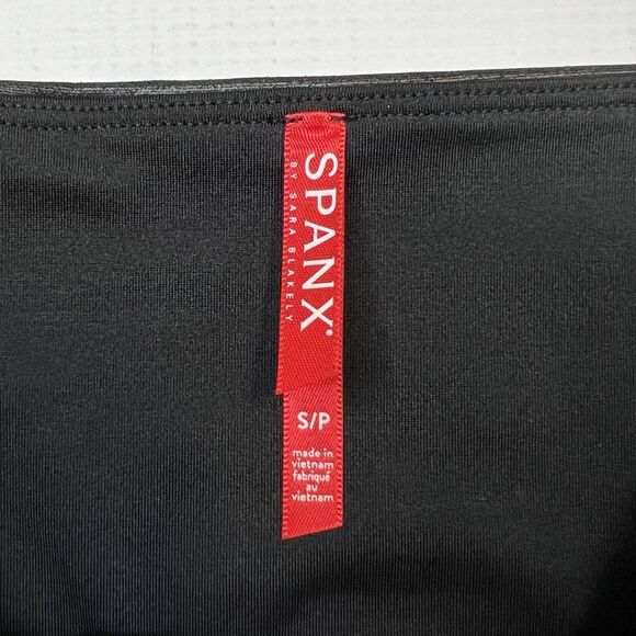 SPANX Faux Leather Leggings Women's Black Shiny Coated Shaping Pants Small - Picture 7 of 10